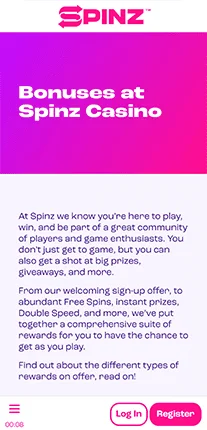 Bonuses Spinz Casino